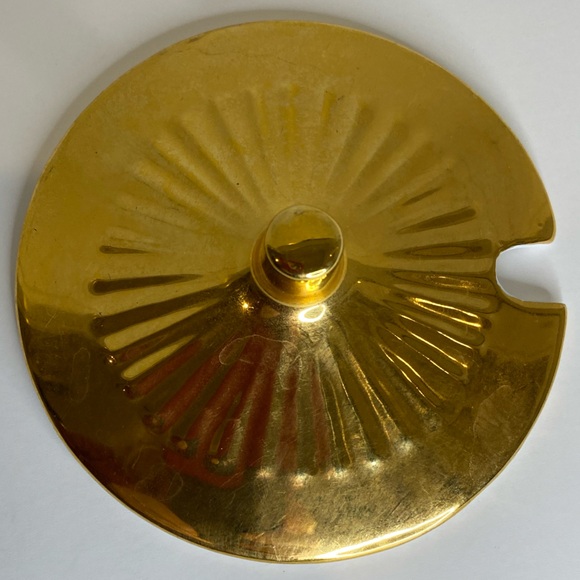 Vtg Royal Worcester Gold Lustre Fluted Lidded Condiment Jar Jam Jelly Sugar Bowl - Picture 6 of 11